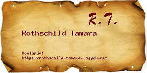 Rothschild Tamara névjegykártya